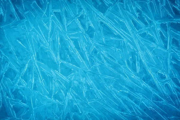 Fond de glace bleue froide d'hiver. Texture de la surface gelée. F — Photo