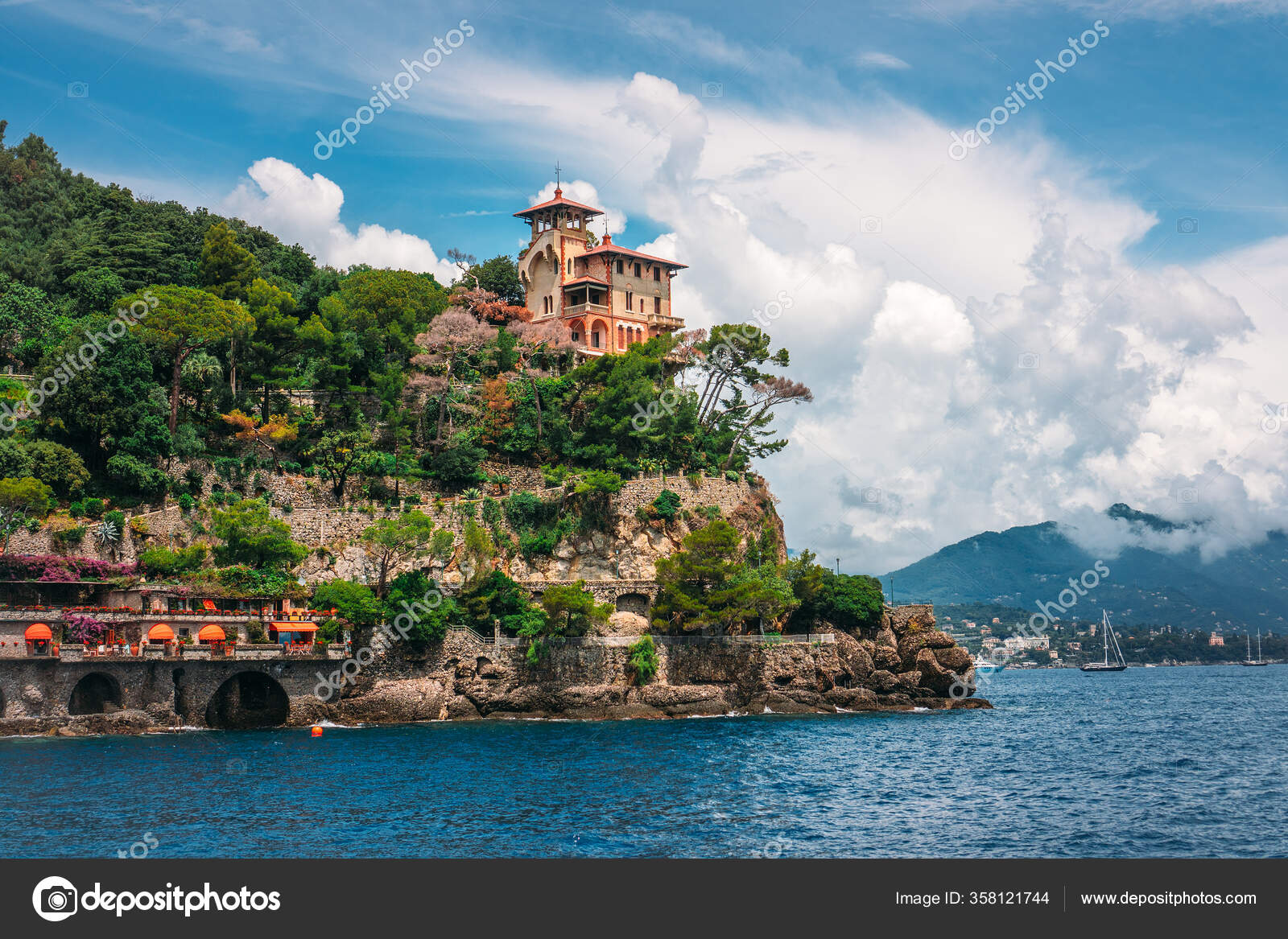 View of beautiful Mediterranean landscape, sea and sunny sky