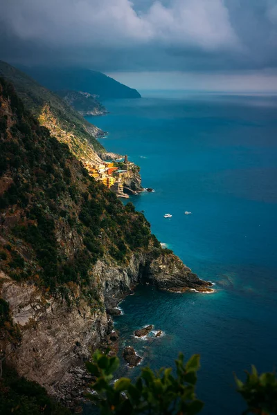 Schöne Aussicht Auf Das Türkisfarbene Mittelmeer Vom Wanderweg Cinque Terre — Stockfoto
