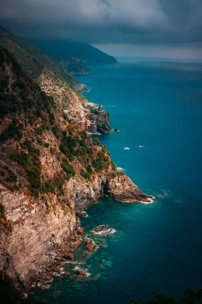 Schöne Aussicht Auf Das Türkisfarbene Mittelmeer Vom Wanderweg Cinque Terre — Stockfoto