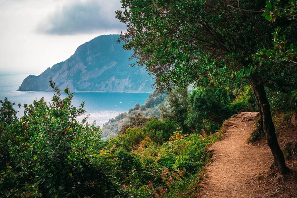 Schöne Aussicht Auf Die Berge Sichtbar Vom Wanderweg Cinque Terre — Stockfoto