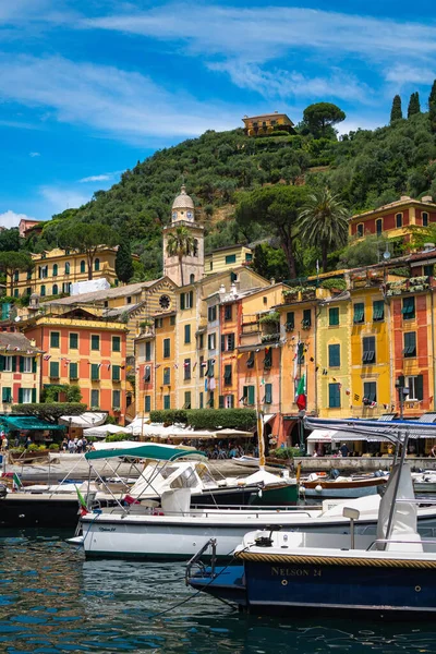 Vistas Panorámicas Portofino Uno Los Pueblos Costeros Más Populares Riviera — Foto de Stock