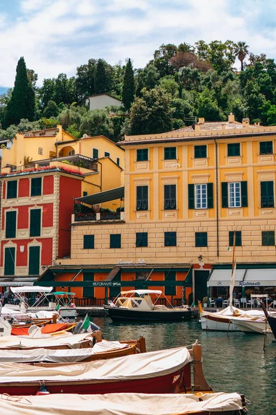 Vista Panoramica Portofino Uno Dei Borghi Costieri Più Rinomati Della — Foto Stock
