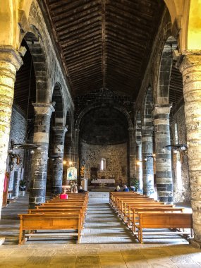 Vernazza, Cinque Terre, İtalya 'daki Santa Margherita di Antiochia Kilisesi' nde..