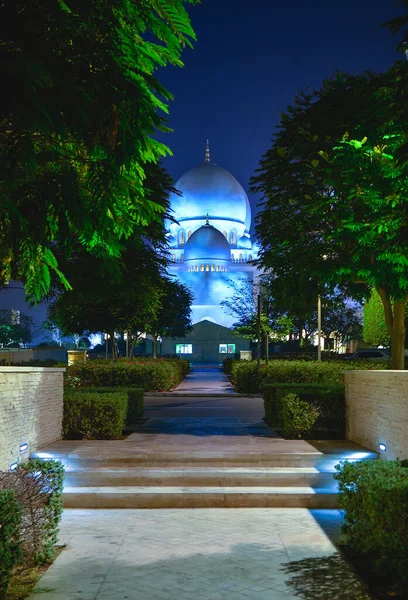 Magnífica Vista Gran Mezquita Sheikh Zayed Abu Dhabi Antes Del — Foto de Stock