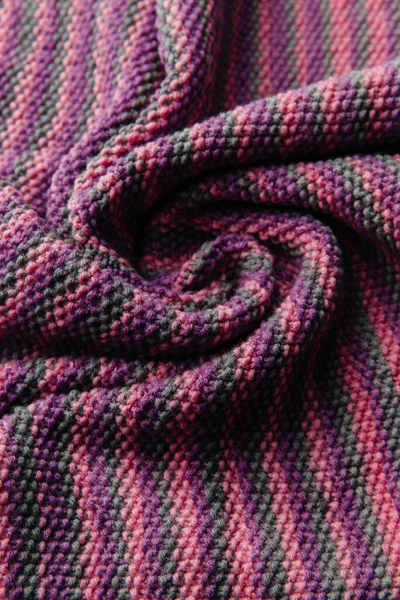 Colored Wool Knitted Fabric Texture Wrinkled Twisted Fabric Background — Stock Photo, Image