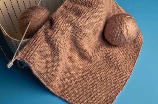 Χειμερινό Κέντημα Μπάλες Από Μαλλί Για Πλέξιμο Στο Χέρι Και — Φωτογραφία Αρχείου