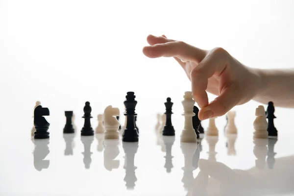 King Fall Chess Game Biznets Concept Disposal Competition — Stock Photo, Image