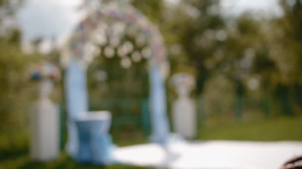 Decoración de boda. Arco con flores naturales — Vídeo de stock