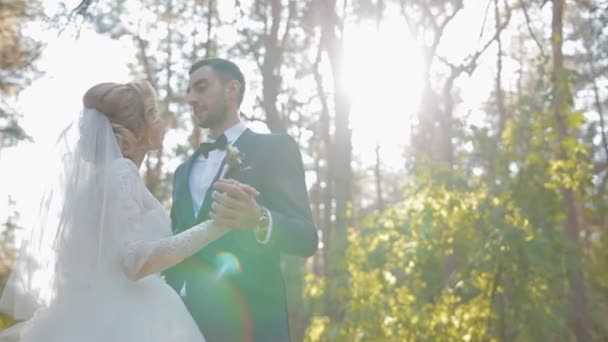 Sposa e sposo nel loro primo ballo — Video Stock