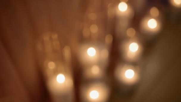 Table decorated with candles — Stock Video