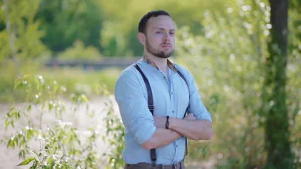 Portrait of young man — Stock Video