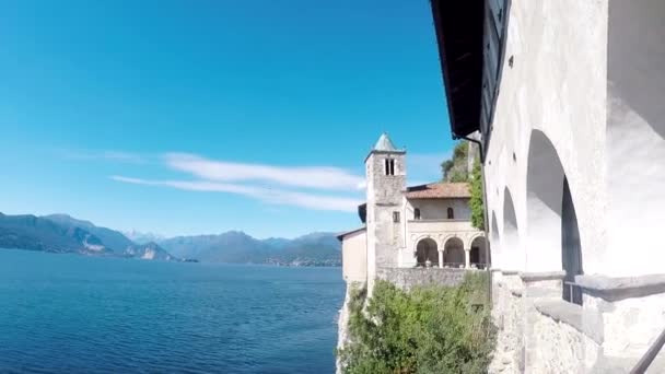 Santa Caterina del Sasso. Italy. — Stok video
