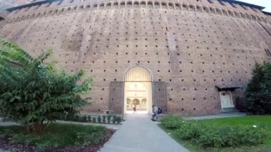 Milan, İtalya - 24 Eylül, 2017: Sforza Kalesi Castello Sforzesco, bir kale, Milano, İtalya.