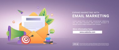 Vector illustration of email marketing and message concept. send message and message notification sign. Suitable for web landing page, marketing, advertising, promotion, banner. Vector illustration clipart