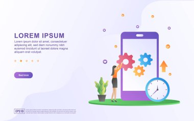 İnsan karakteri ile bakım illüstrasyon kavramı