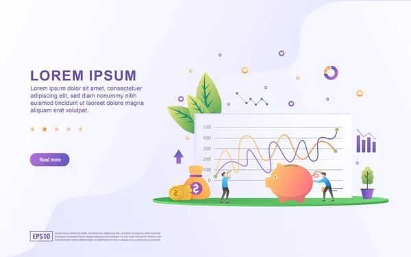 Landing Page Modello Con Illustrazioni Due Giovani Uomini Che Stanno — Vettoriale Stock