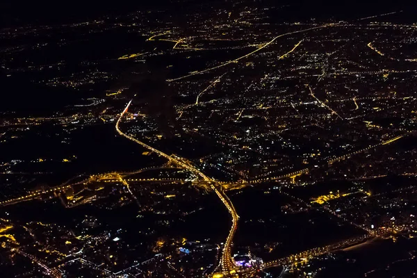 Nuit Moscou de l'avion . — Photo