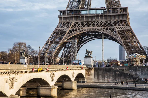 Paris France December 2019 View Famous Paris Eiffel Tower Promenade — Stock Photo, Image