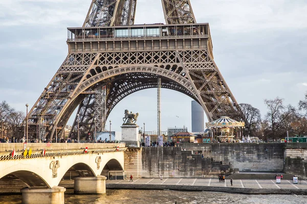 Paris France December 2019 View Famous Paris Eiffel Tower Promenade — Stock Photo, Image