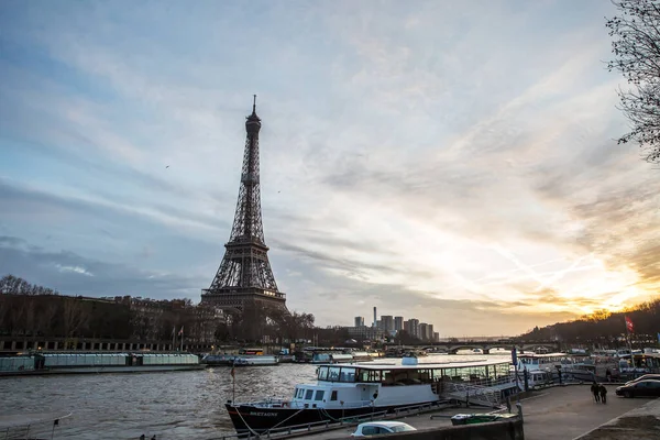 Paris France December 2019 View Famous Paris Eiffel Tower Promenade — Stock Photo, Image