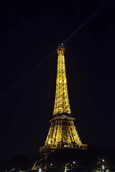 Uitzicht Beroemde Paris Eiffeltoren Nachts — Stockfoto