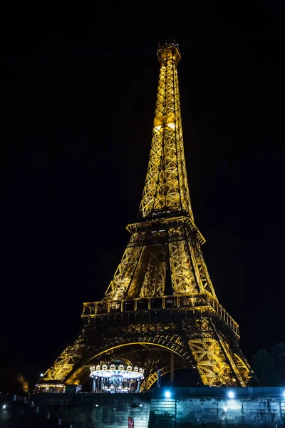 View Famous Paris Eiffel Tower Night — Stock Photo, Image