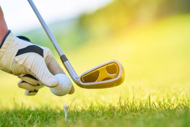 Golf sahasında golf topuna el atmak.              