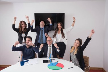 Kurumsal iş takım ve bir Toplantı Yöneticisi kapat