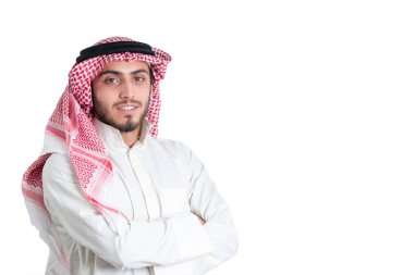 Genç Arap işadamı beyaz izole