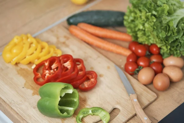 Fresh Vegetables Salad Kitchen Table — Stock Photo, Image