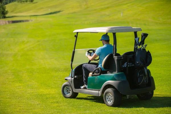 Mannen Bilen Golf — Stockfoto