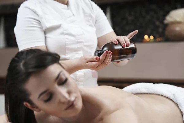 Leisure. Woman in spa salon