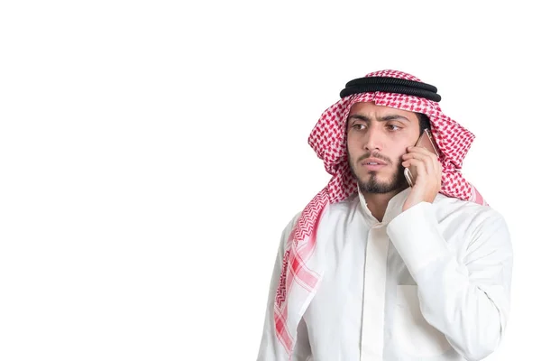 Młody Arab Biznesmen Rozmawia Przez Telefon — Zdjęcie stockowe