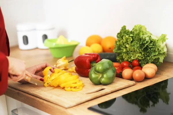 Las Hortalizas Frescas Para Ensalada Mesa Cocina — Foto de Stock