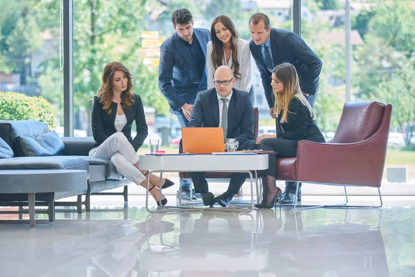 Equipe Negócios Corporativa Gerente Uma Reunião Close — Fotografia de Stock