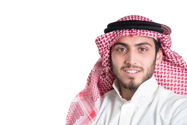 Hombre Negocios Árabe Joven Aislado Blanco —  Fotos de Stock