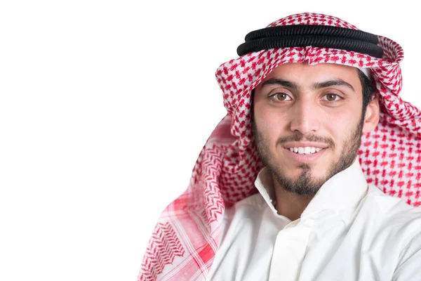 Jonge Arabische Zakenman Geïsoleerd Wit — Stockfoto