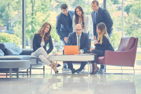 Corporate Business Team Och Manager Ett Möte Närbild — Stockfoto