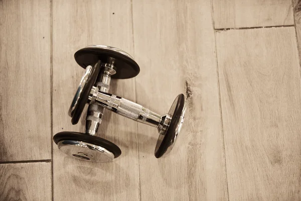 Rows Dumbbells Modern Gym — Stock Photo, Image