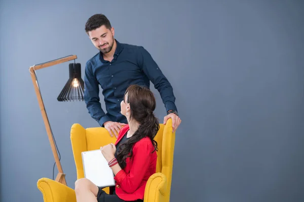 Portrait Startup Diversity Teamwork Brainstorming Meeting Concept Business Young Multiethnic — Stock Photo, Image