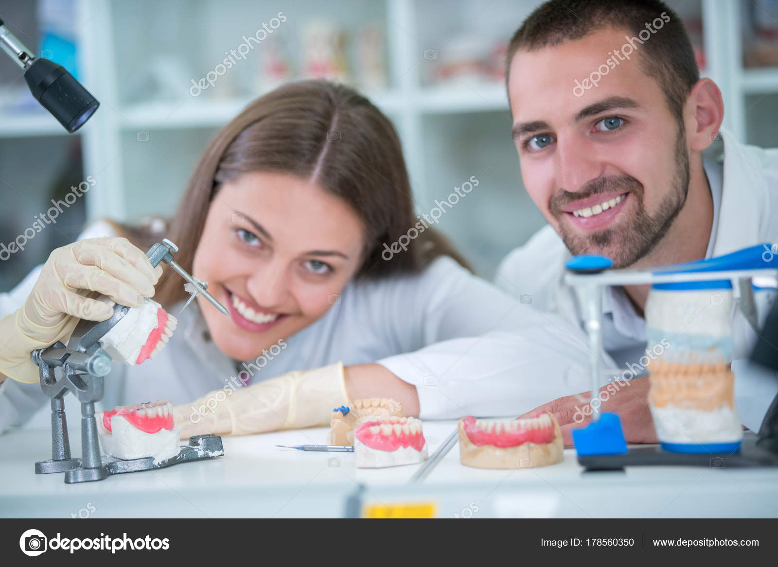 Dentures Oral Hygiene Prosthetics Hands While Working Denture False