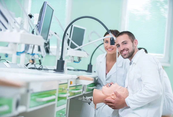 Dentures Oral Hygiene Prosthetics Hands While Working Denture False Teeth — Stock Photo, Image