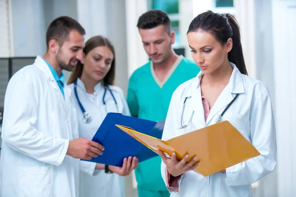 Clinic Profession People Health Care Medicine Concept Happy Group Medics — Stock Photo, Image