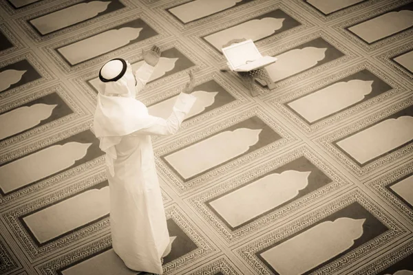 Religious Muslim Man Praying Mosque — Stock Photo, Image