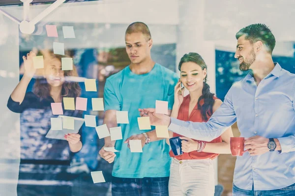 Negocio Puesta Marcha Planificación Gestión Concepto Personas Feliz Equipo Creativo —  Fotos de Stock