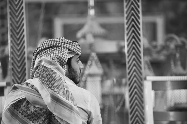 Religious Muslim Man Praying Mosque — Stock Photo, Image