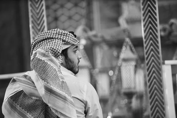 Religious Muslim Man Praying Mosque — Stock Photo, Image