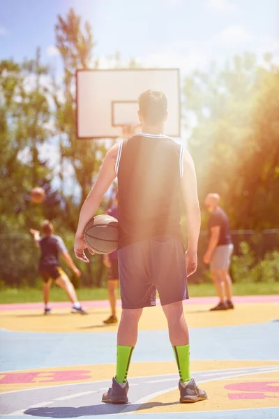 Konsep Permainan Olahraga Pemain Bola Basket — Stok Foto
