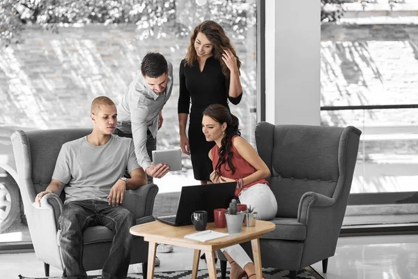 Start Business People Gruppe Arbeitet Täglich Modernen Büro — Stockfoto